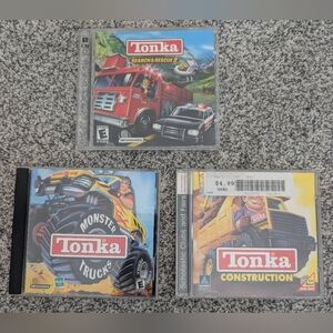 Lot of 3 TONKA PC CD-ROM Windows Search & Rescue 2 Construction Monster Trucks
